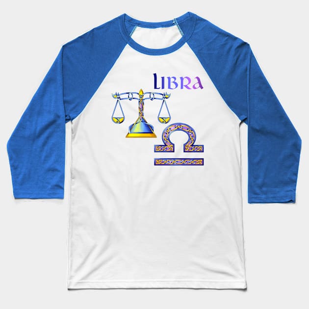 Libra Baseball T-Shirt by KnotYourWorld4